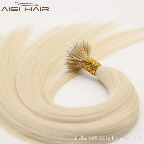 Aisi Hair 100% Cheap Indian Human Hair Bundles Nano Ring Hair Extensions